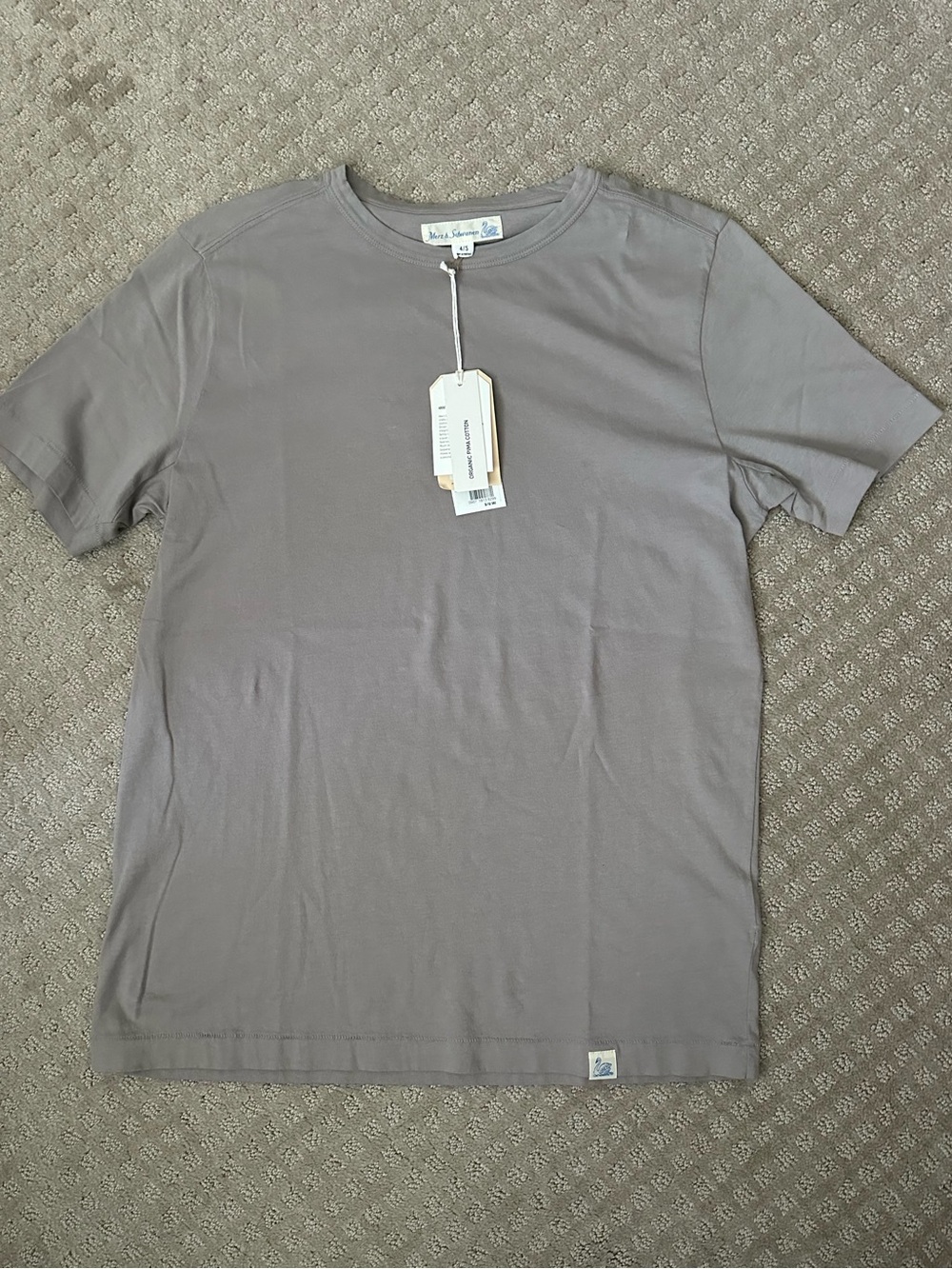 NEW Merz B Schwanen Pima Cotton Loopwheel Tee Grey size 4 small 4S